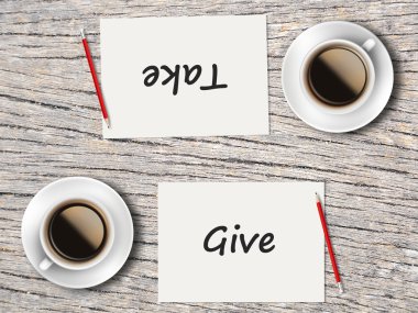 İş kavramı: Vermek ve almak karşılaştırma 