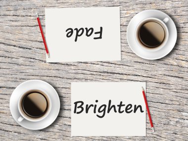 İş kavramı: Arasında karşılaştırma gözden kaybolmak ve aydınlatmak