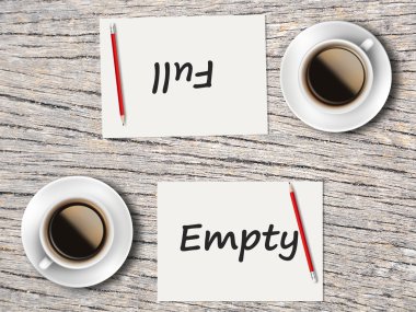 İş kavramı: Karşılaştırma arasında boş ve dolu