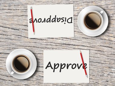 İş kavramı: Arasında karşılaştırma onaylama ve reddetme