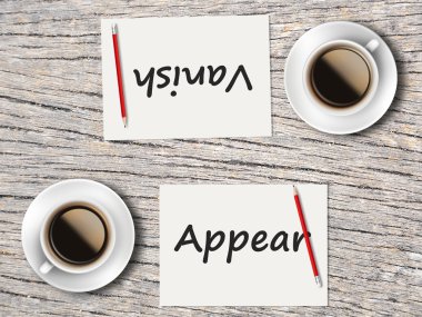 İş kavramı: Arasında karşılaştırma görünür ve kaybolur  