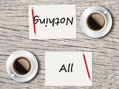 İş kavramı: Tüm ve hiçbir şey karşılaştırma