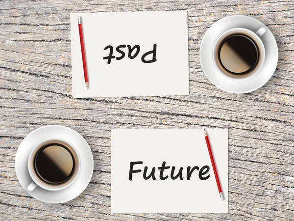 Business Concept : Comparison between past and future — Stock Photo, Image