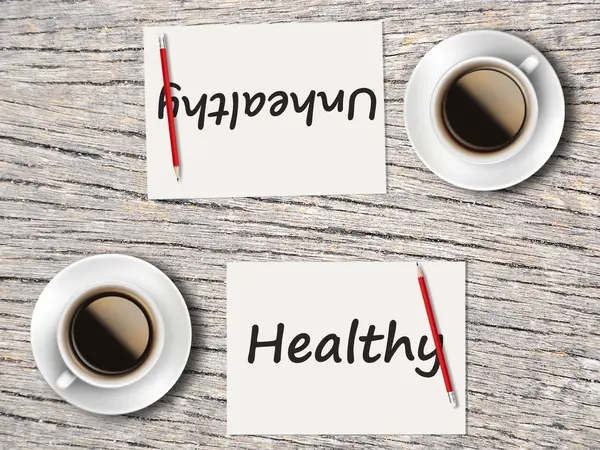 Business Concept : Comparison between healthy and unhealthy — Stock Photo, Image