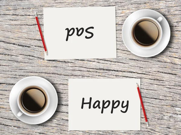 İş kavramı: Mutlu ve hüzünlü karşılaştırma