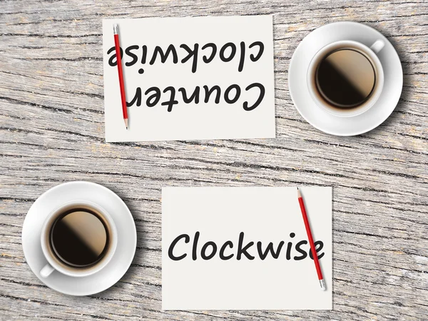 İş kavramı: Saat yönünde ve sayaç cloc karşılaştırma