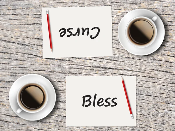 Business Concept : Comparison between bless and curse — Stock Photo, Image