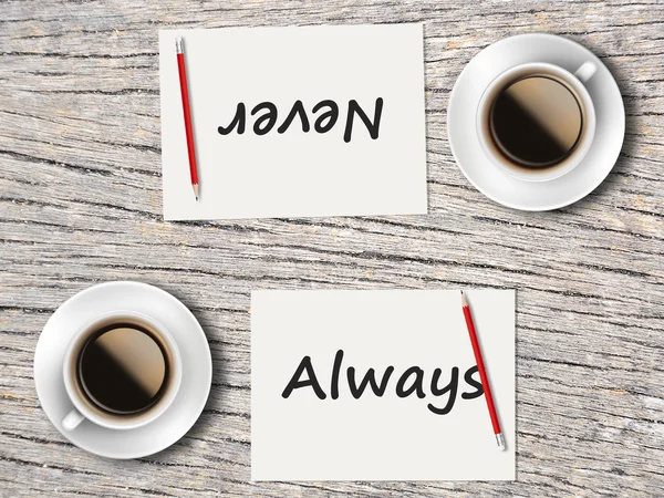 İş kavramı: Karşılaştırma arasında her zaman ve asla