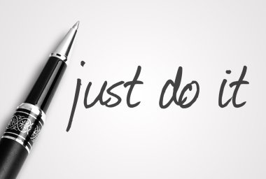 pen writes just do it on paper  clipart