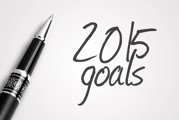 Pennan skriver 2015 mål på papper — Stockfoto