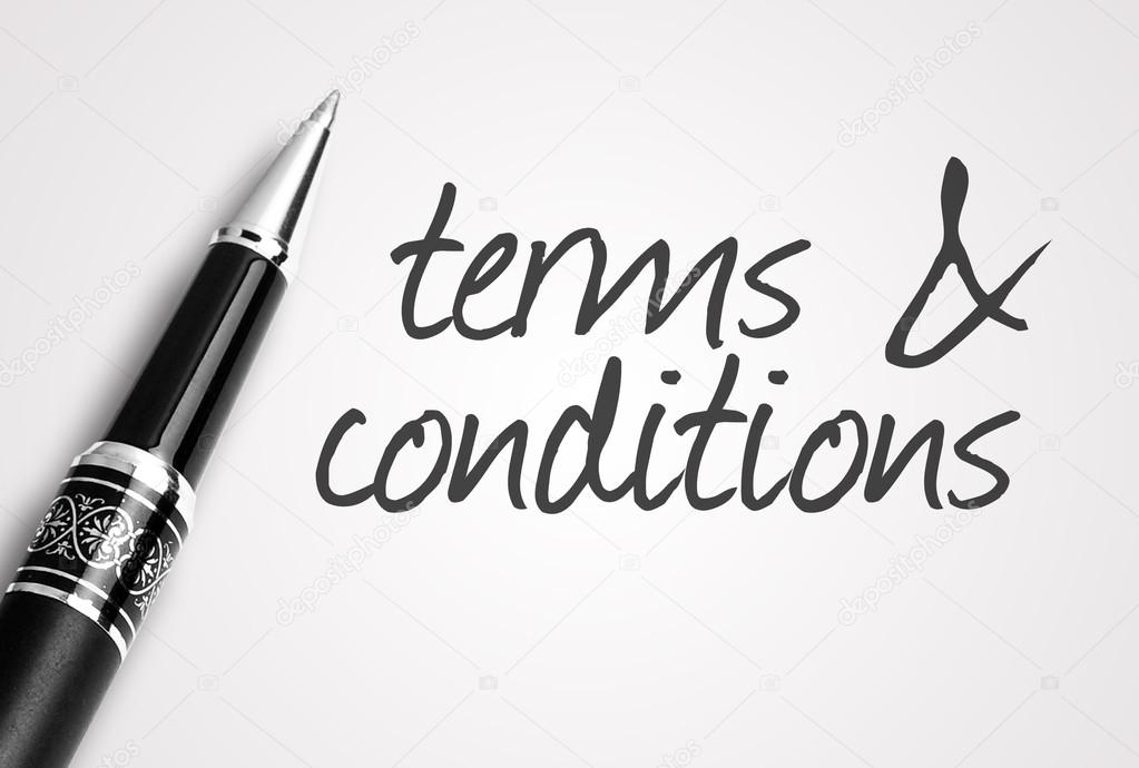 pen writes terms & conditions on paper