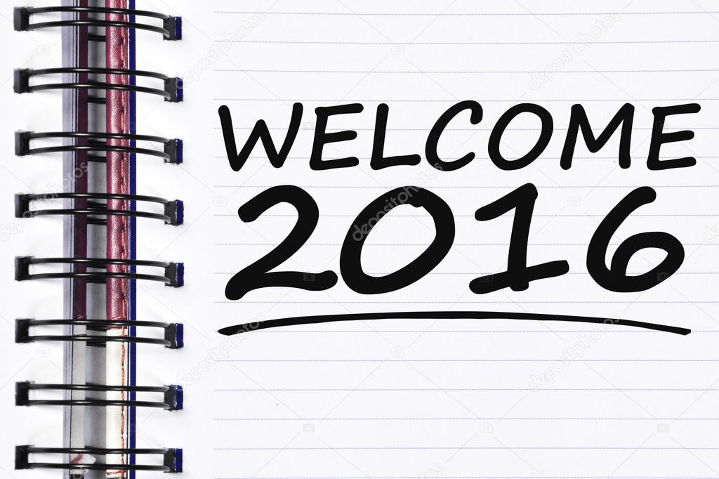 welcome 2016 words on spring note book