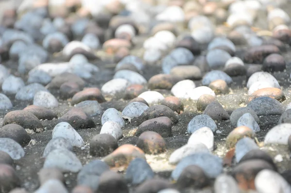 Sten sten på trottoaren för fot zonterapi väg — Stockfoto
