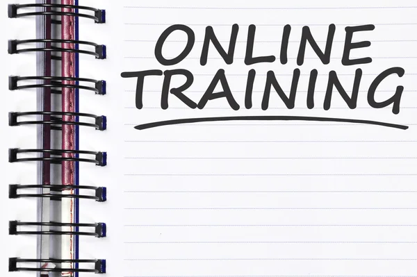 online training words on spring note book