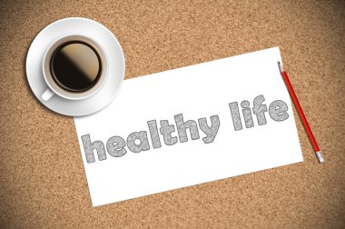 kahve ve kalem kağıt üzerinde sağlıklı yaşam kroki