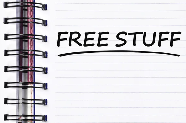 Free stuff words on spring note book — Stock Photo, Image