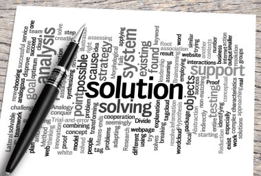 Kalem ve çözüm Word bulut kadar yakın