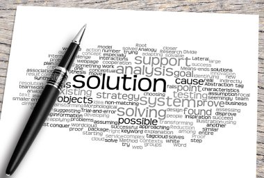 Kalem ve çözüm Word bulut kadar yakın