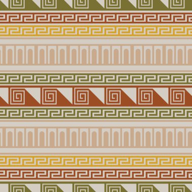 Yunan süsüsüyle kusursuz desen. Süslü halk tasarımı. Vektör illüstrasyonu.