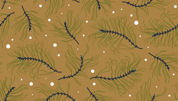松の枝でシームレスなパターン 表面設計 ベクターイラスト — ストックベクタ