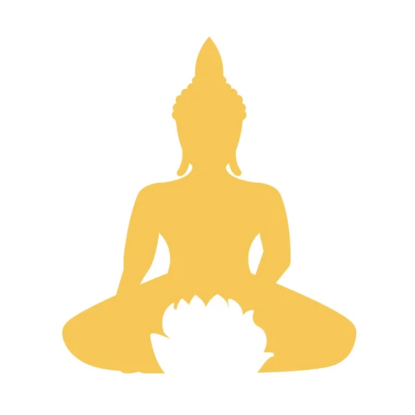 Buda ve nilüfer çiçeği. Vektör düz resimleme. 