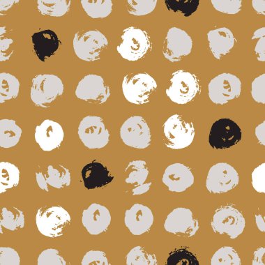 Benekli, çizgili, mürekkep ve rimel ile boyanmış kusursuz desen. Albüm, kağıt, tekstil için arka plan. Vektör illüstrasyonu.