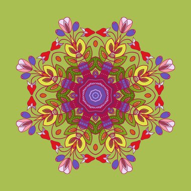 Çiçek yaz deseni çiçekli, yaprakları ve meyveleri.