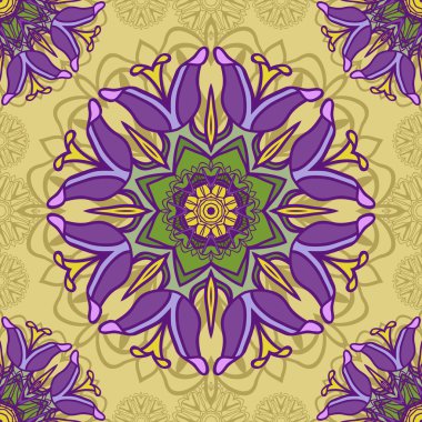 Simetrik çiçek seamless modeli.