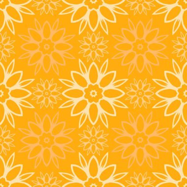 Sarı çiçekli, geometrik tasarım vektör arka plan