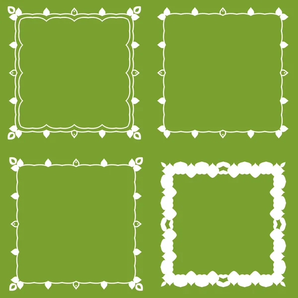 Set cornice quadrata con foglie — Vettoriale Stock