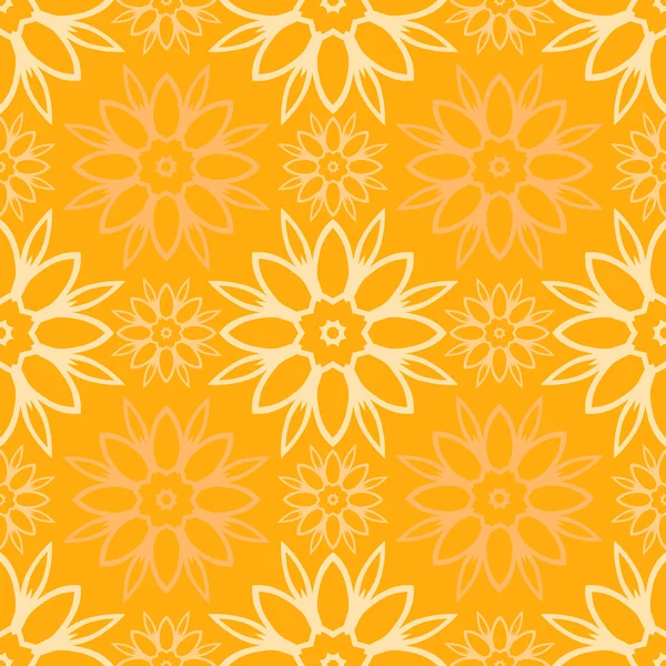 Vector background with yellow flowers, geometric design — Stock Vector