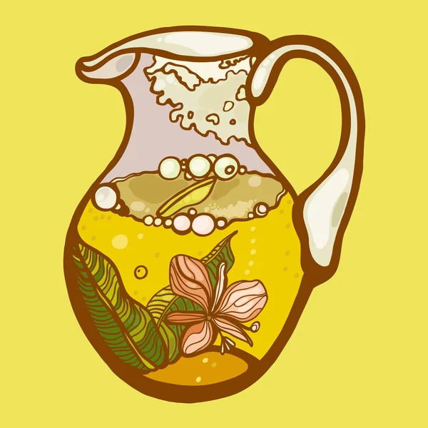 L'heure du thé. Tisane. Thé de cruche — Image vectorielle