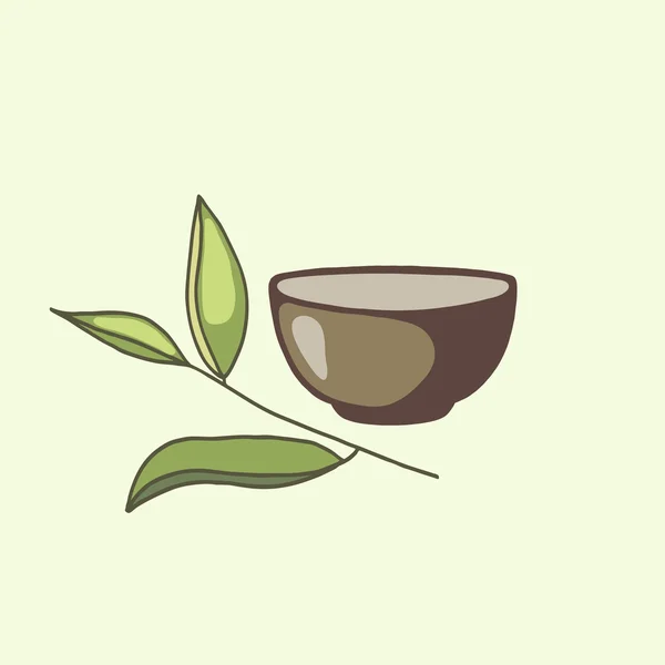 Groene thee symbool — Stockvector