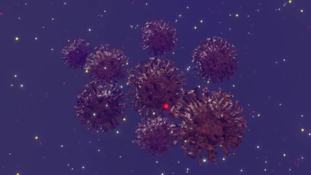 Realistyczne odwzorowanie przemieszczających się komórek wirusa — Wideo stockowe