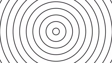 Beyaz zemin üzerinde siyah eşmerkezli dairelerin radyo dalgası hareketi