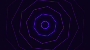 Neon eşmerkezli sekizgenlerin radyo dalgası animasyonu