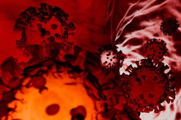 Coronavirus Deadly Virus Infecting Organism Nose Abstract Render Covid Cells Stock Picture