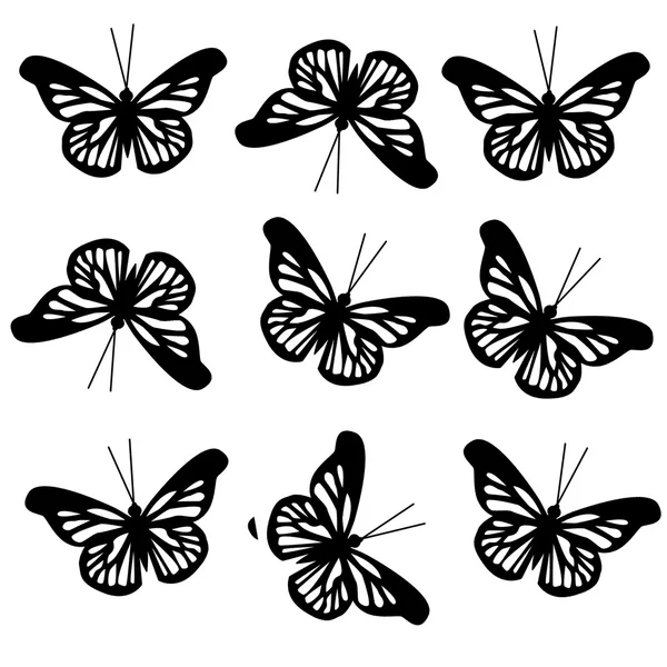 büyük siyah kelebekler ile desen