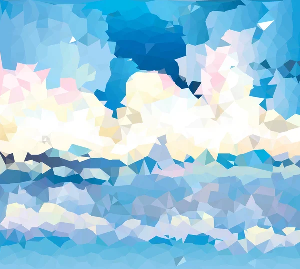 Nuages dans le ciel. Ciel de mosaïque polygonale . — Image vectorielle