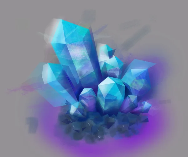 Blauer und lila Kristallstein. Mineralien — Stockfoto