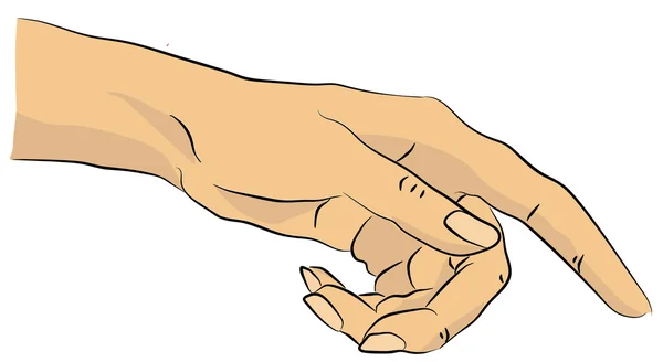 Указывая на женскую руку — стоковый вектор
