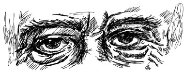 eski kırışıklıkları adamla gözleri