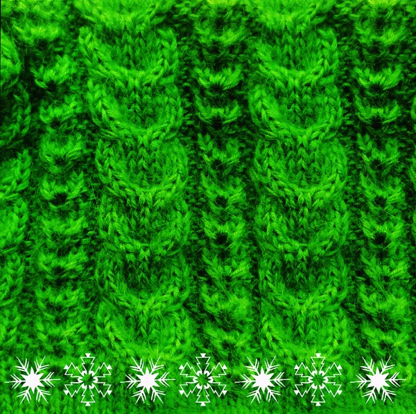 Gestrickte Wolltextur grün — Stockfoto