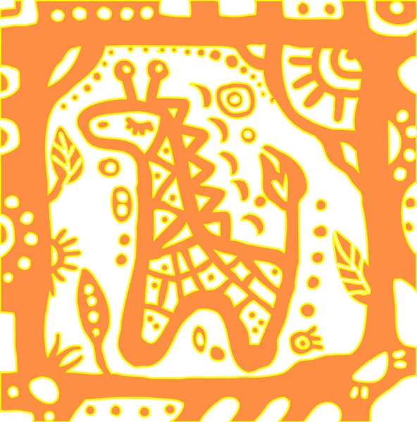 Оранжевый жираф в красивой рамке — стоковый вектор