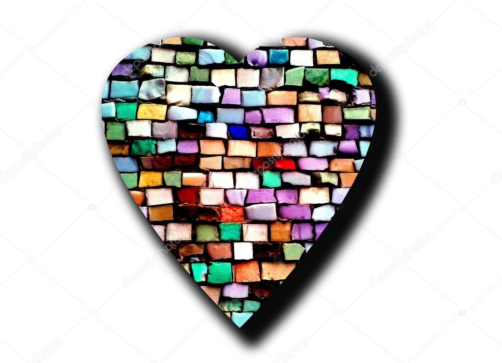 mosaic heart isolated
