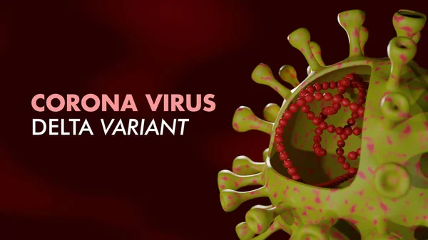 Stylised Novel Covid Corona Virus Delta Variant Індійський Штам Illustration — стокове фото