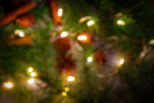 Suddig Nyårs Och Julbakgrund Och Ram För Utformningen Banderoller Och — Stockfoto