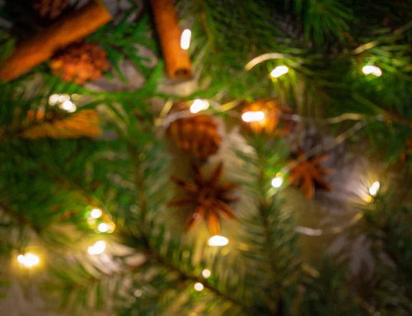 Suddig Nyårs Och Julbakgrund Och Ram För Utformningen Banderoller Och — Stockfoto