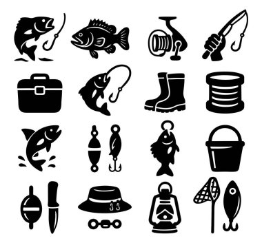 Çıkartma macerası kamp malzemeleri simge şablonu logosu