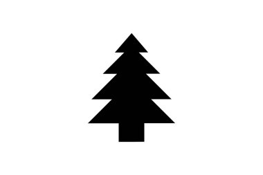 Noel ağacı ana hatları siyah ikon vektör yıldızı yeni yıl 